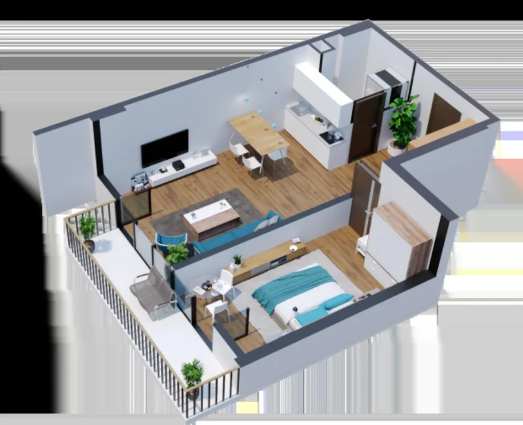 Accogliente monolocale con vista mare 36,3 mq in