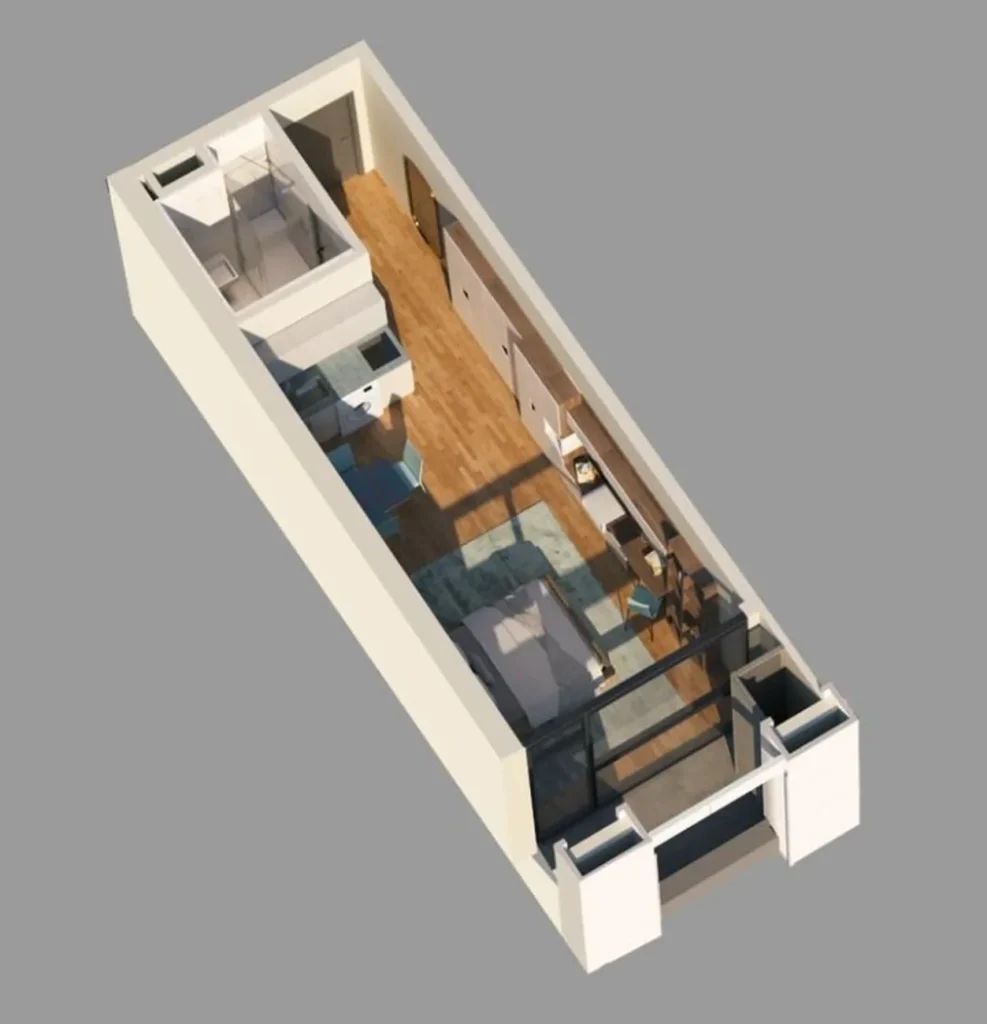 Monolocale moderno e accogliente di 31,4 mq in