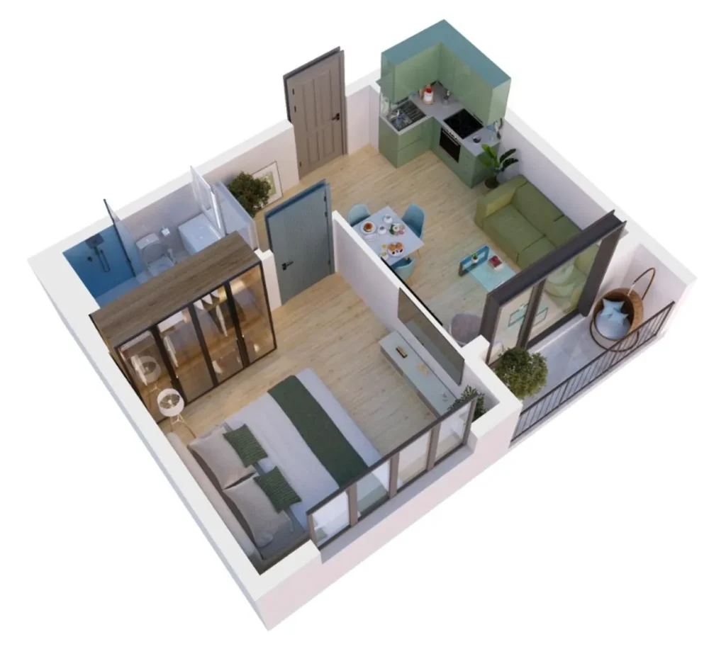 Accogliente camera da letto con vista mare 36,53 mq in