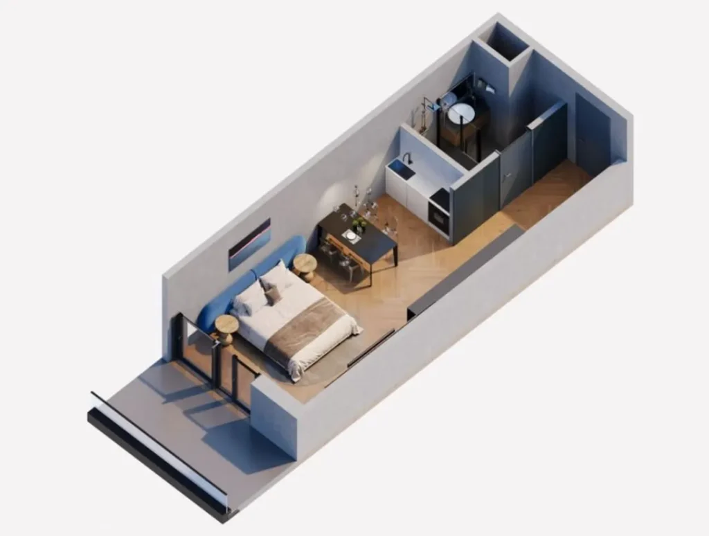 Studio premium sul mare con ristrutturazione 42,9 mq in