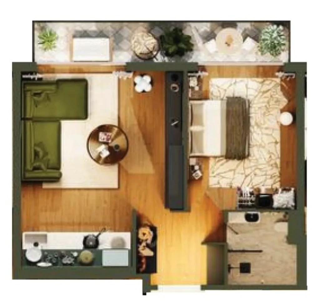 Spaziosa camera da letto nel cuore di Batumi 60,8 m2 in