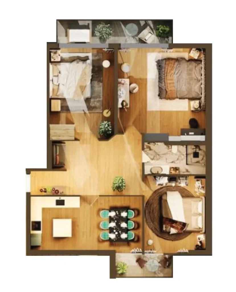 Spazioso appartamento con tre camere da letto in un centro prestigioso di 108,6 mq. in