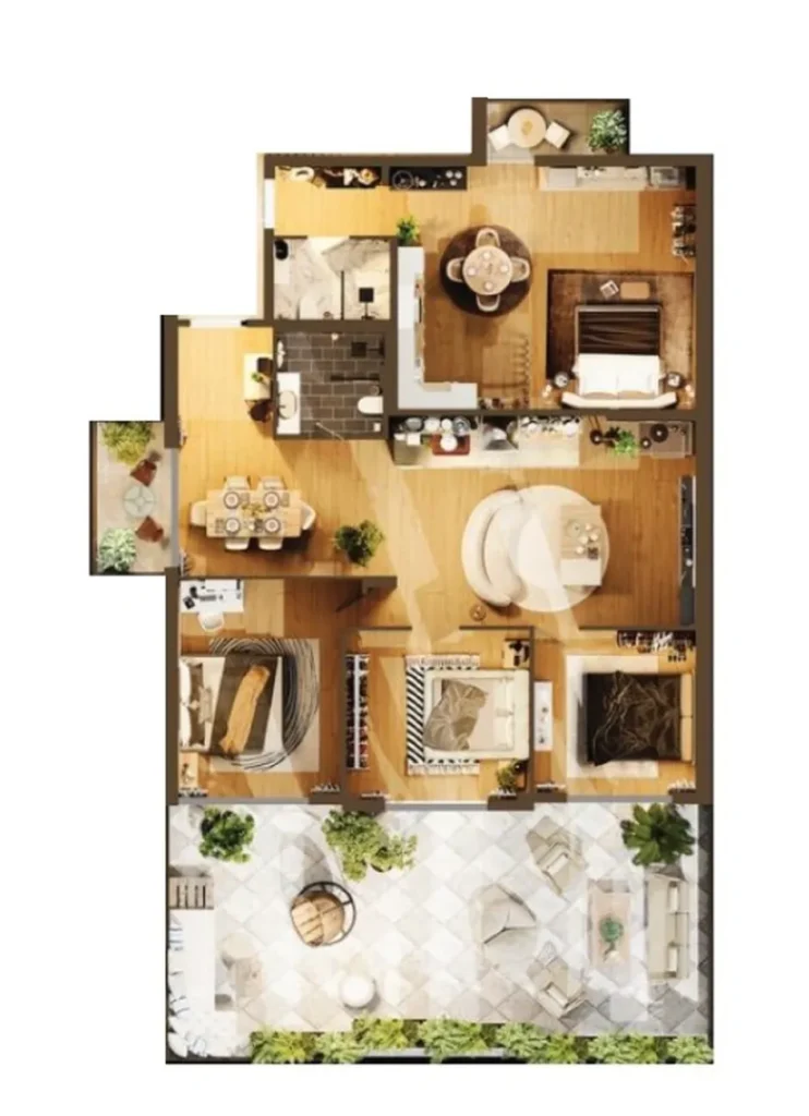 Prestigioso appartamento con 4 camere da letto di 167,7 mq. in