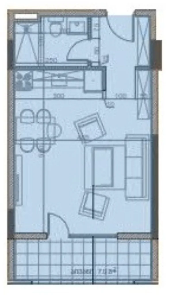 Elegante monolocale di 40,9 m² in