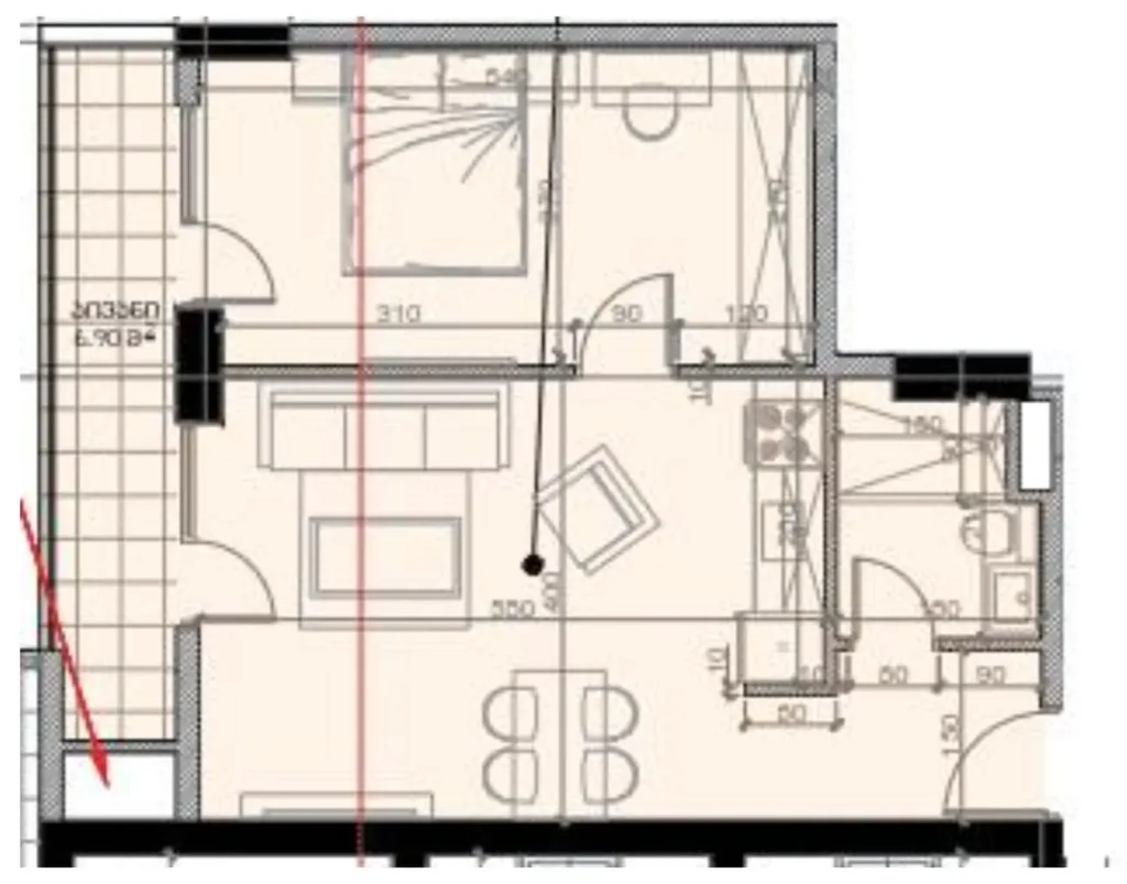 Spaziosa camera da letto di 51,4 m2 in