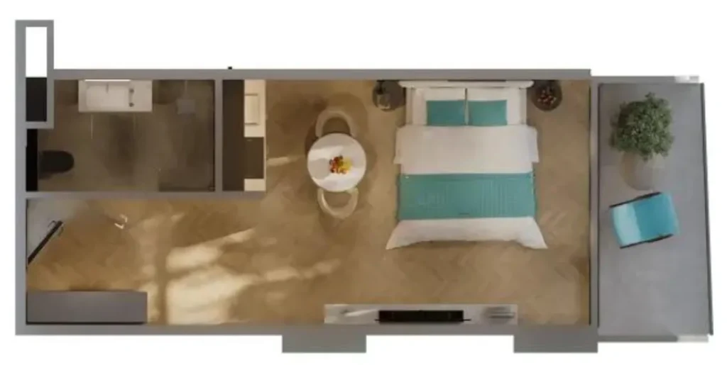 Studio con vista 33,7 m² in