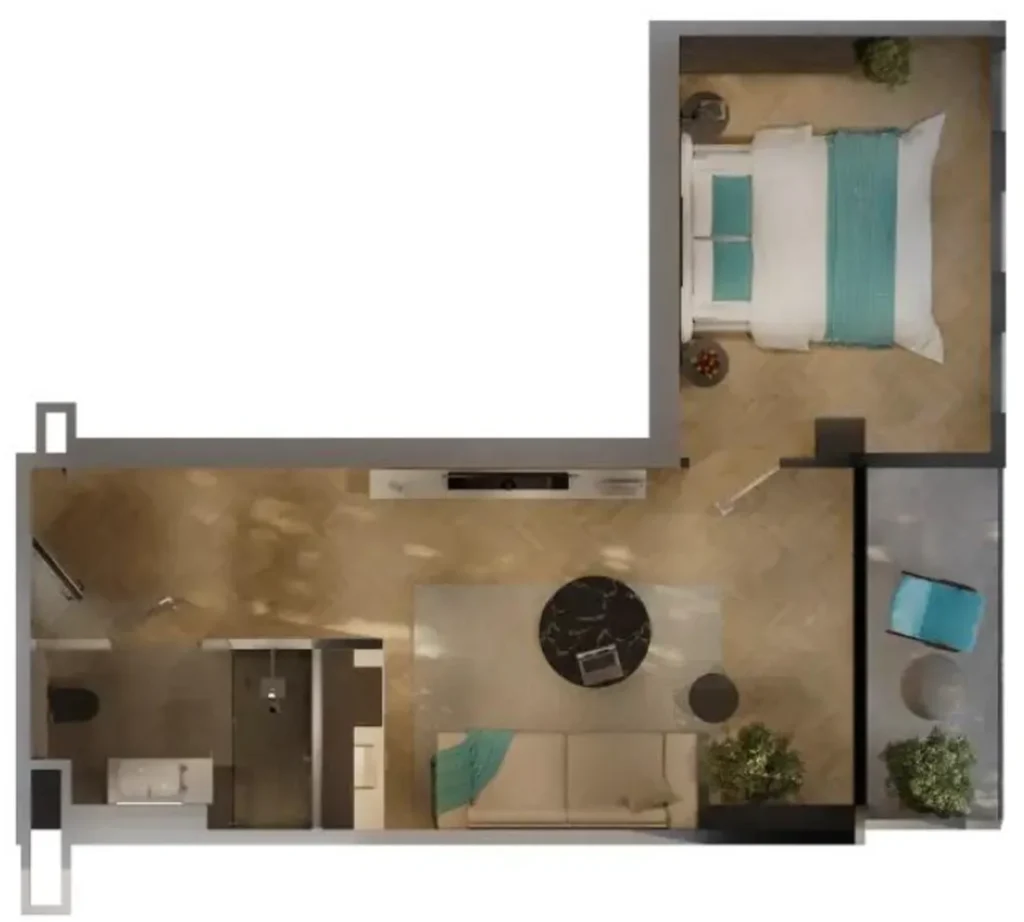 Studio con vista 33,7 m² in