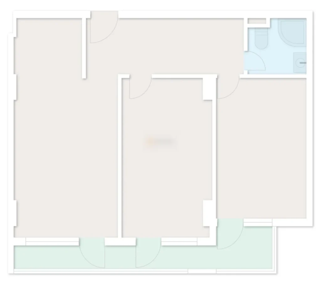 Spazioso bilocale in un centro tranquillo 50,3 m² in