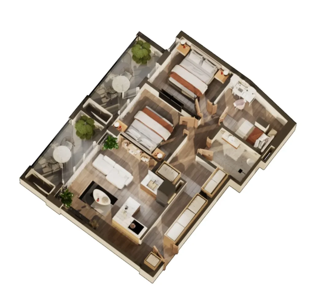 Accogliente camera da letto nel quartiere degli affari 42 m² in