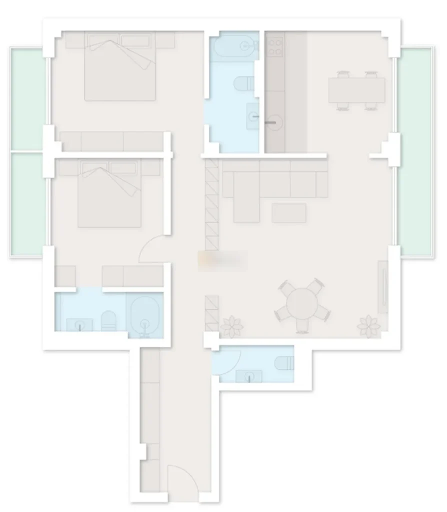 Résidence d'une chambre à coucher en bord de mer 140.6 sq.m en