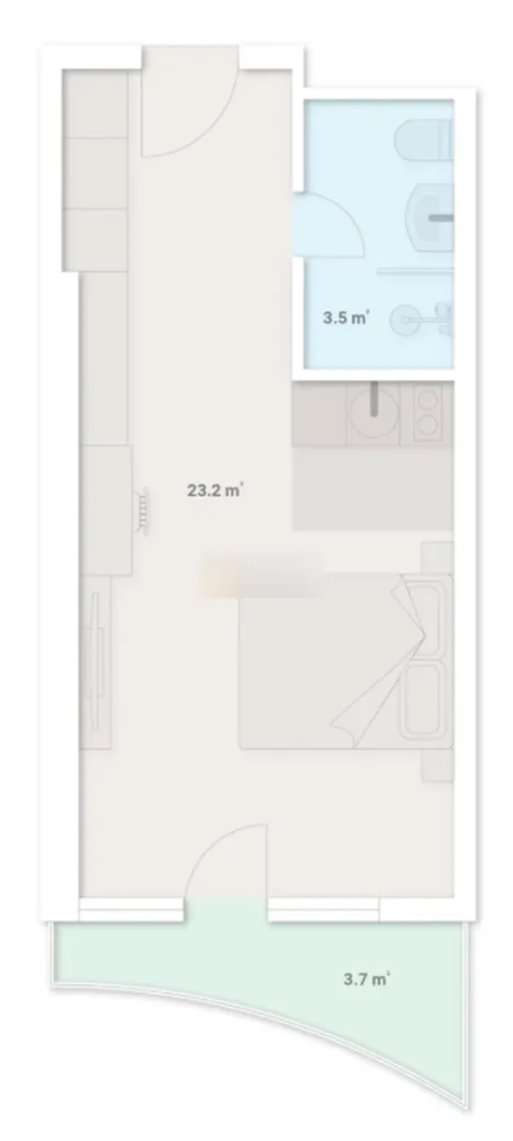 Studio confortable de 30,7 m² à