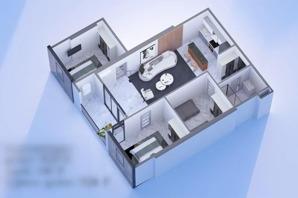 Appartement d'une chambre à coucher 64.5 m² à