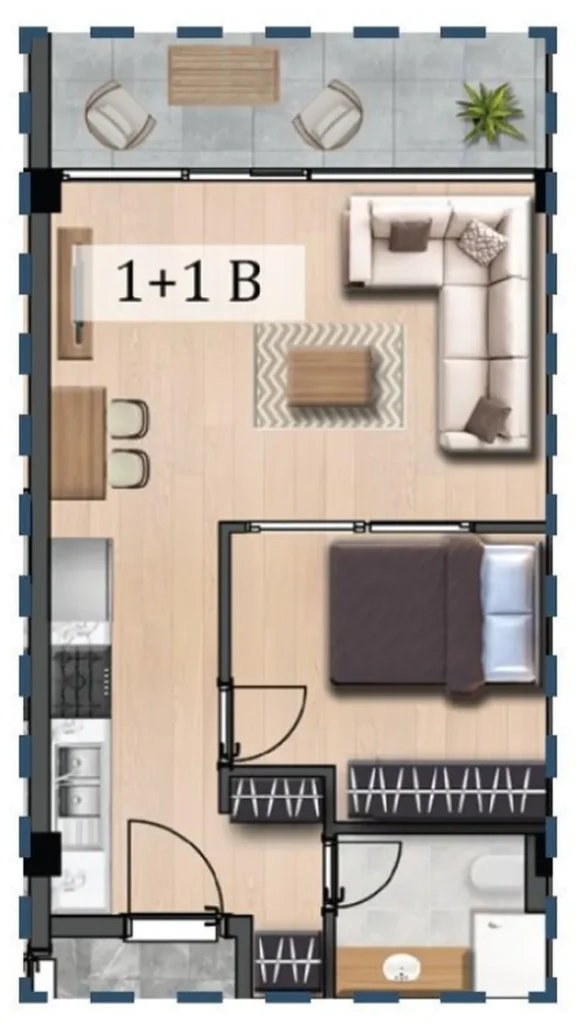 Однокомнатная квартира в тишине 41.4 м² в