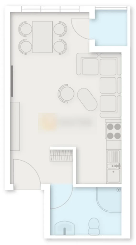 Уютная студия на первой линии 28 м² в