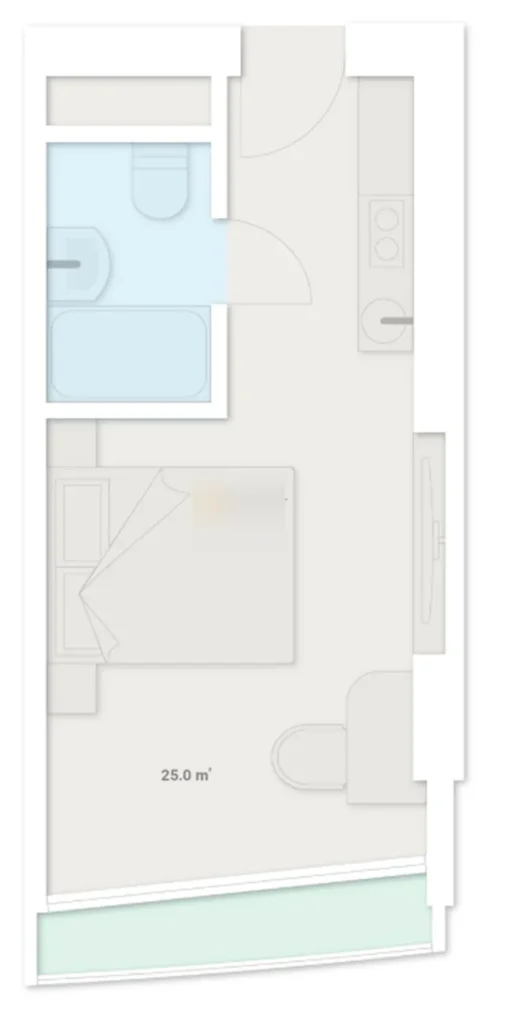 Лаконичная студия 25 м² в