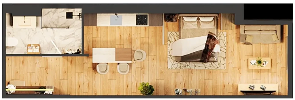 Уютная студия 37.3 м² в