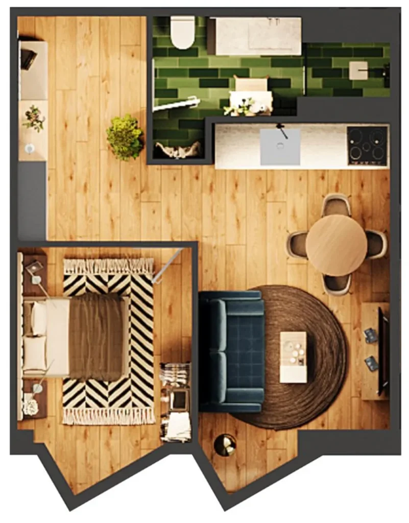 Просторная однушка в Старом городе 40.4 м² в