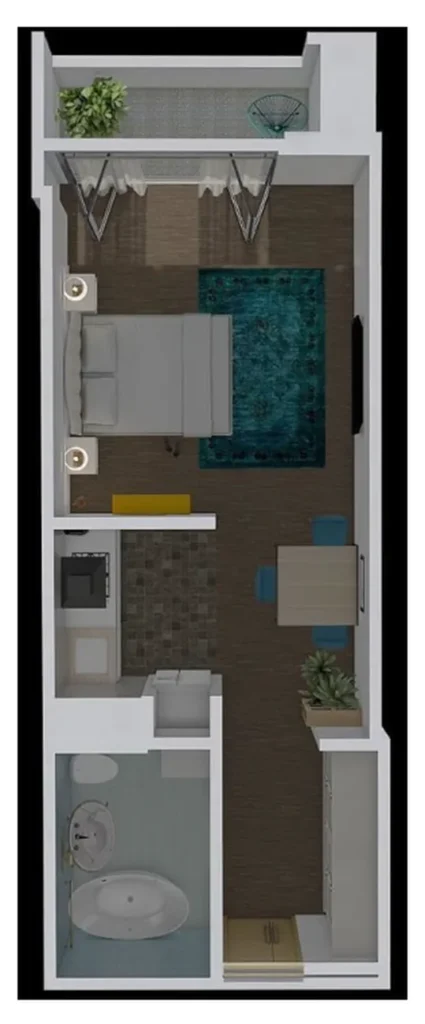 Современная студия 37 м² в