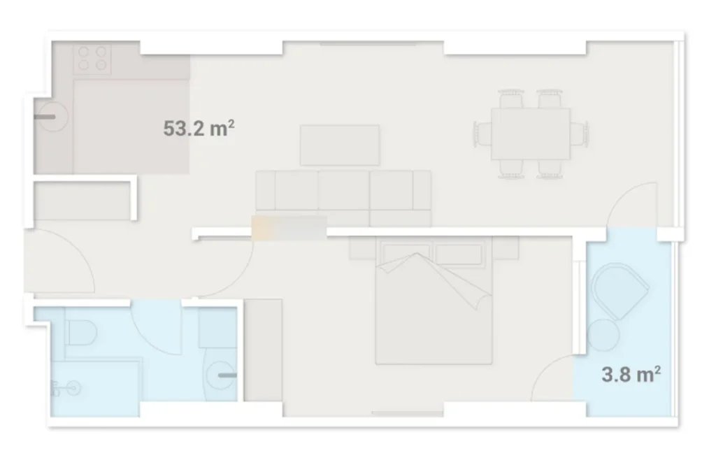 Готовая однушка с панорамным видом 57 м² в