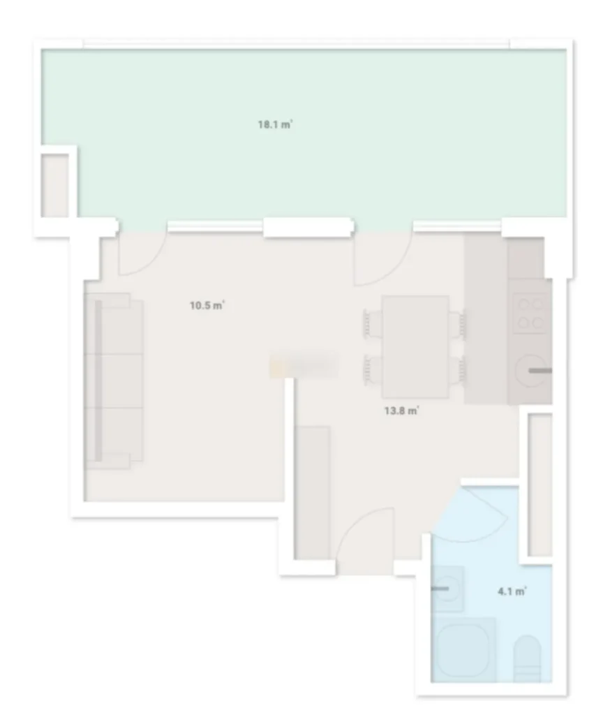 Лаконичная студия в центре Ваке 46.5 м² в