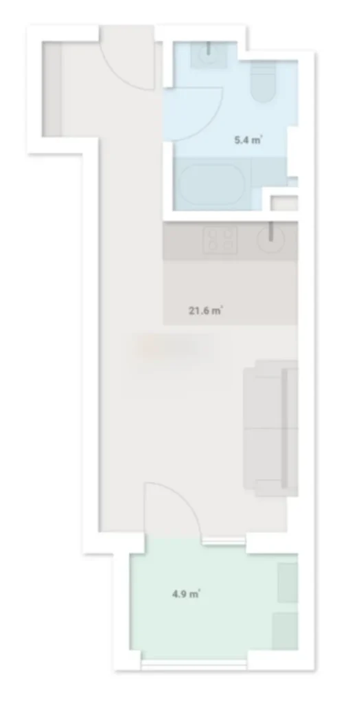 Przestronne trzypokojowe mieszkanie o powierzchni 104,4 m² w