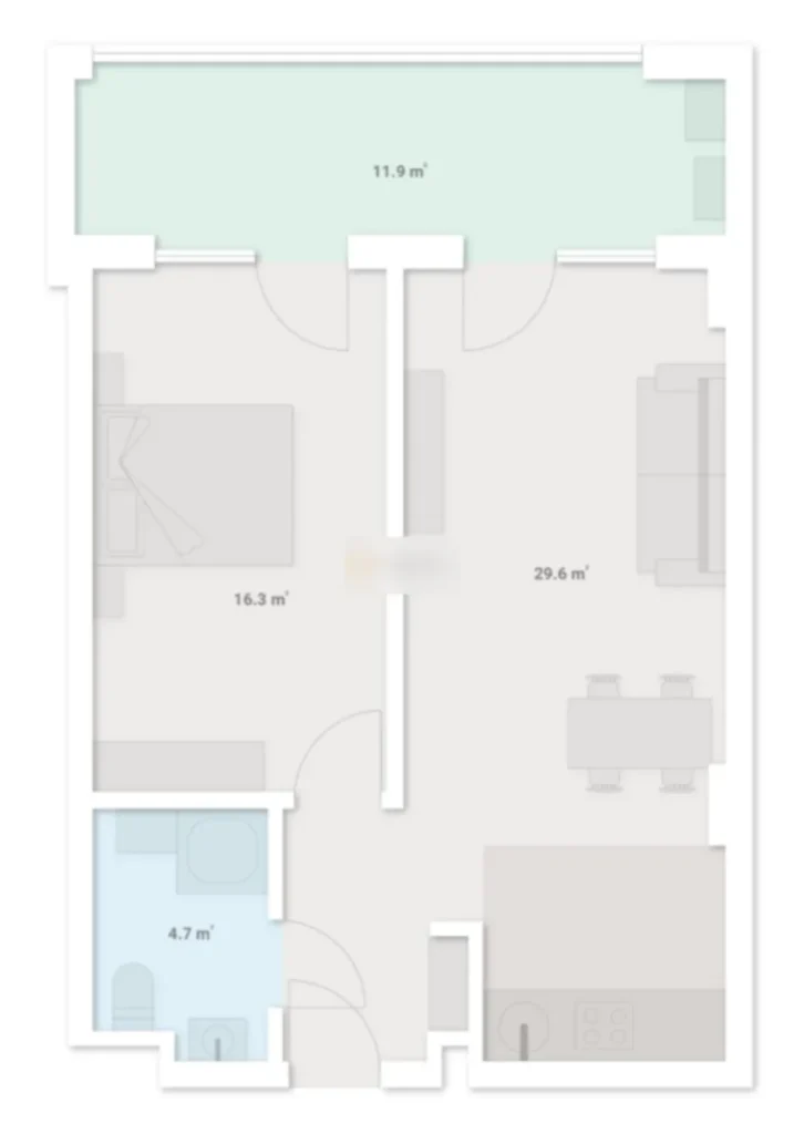 Geräumige Investitionswohnung in Isani, 62,2 m² in