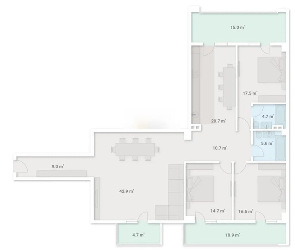 Уютная двушка в центре 172.9 м² в
