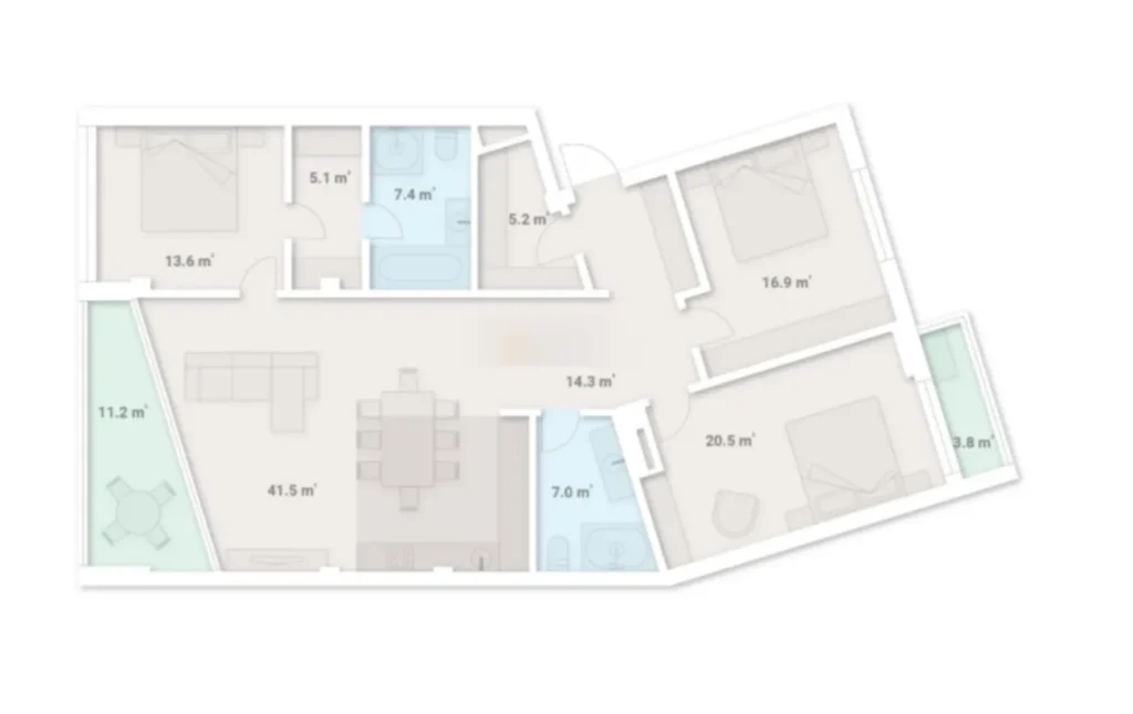 Geräumige 3-Zimmer-Wohnung mit Panoramablick, 151,5 m², in
