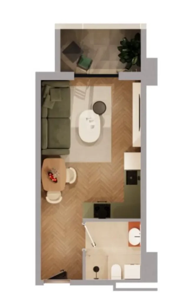 A cosy 30.85 m² studio flat for investment in