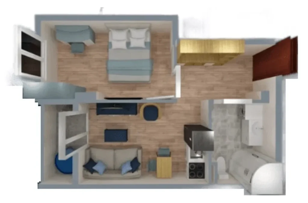 Kompakte Einzimmerwohnung mit Balkon (36 m²) in