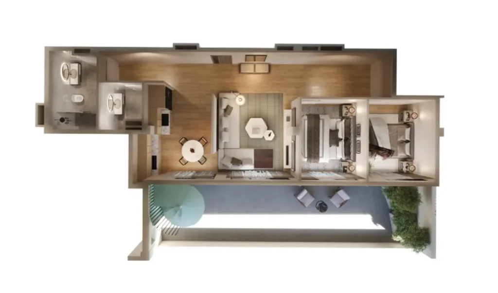 Luxuriöse Dreizimmerwohnung mit Panoramablick, 151,3 m² in