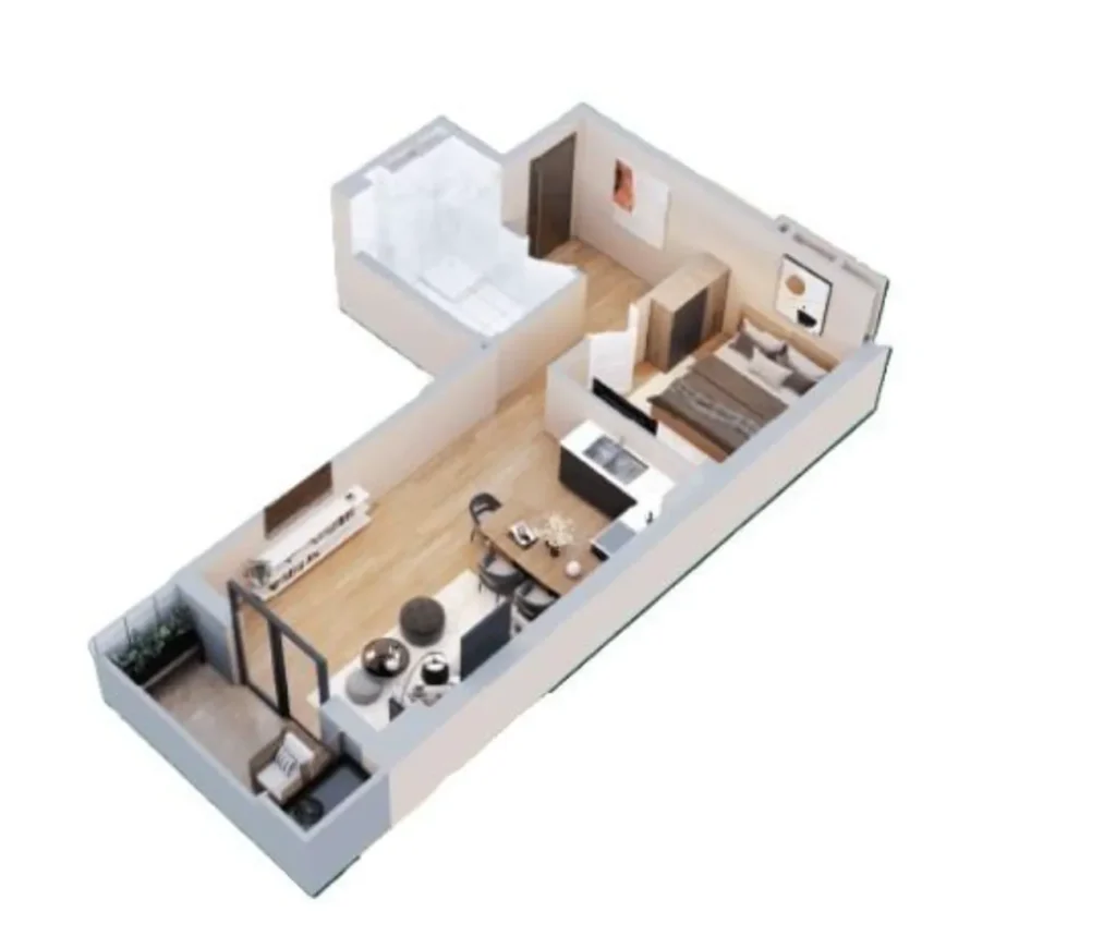 Уютная студия в новом районе 33.2 м² в