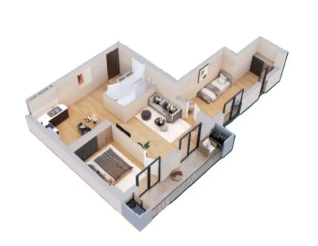 Przestronne dwupokojowe mieszkanie dla całej rodziny o powierzchni 83,8 m² w