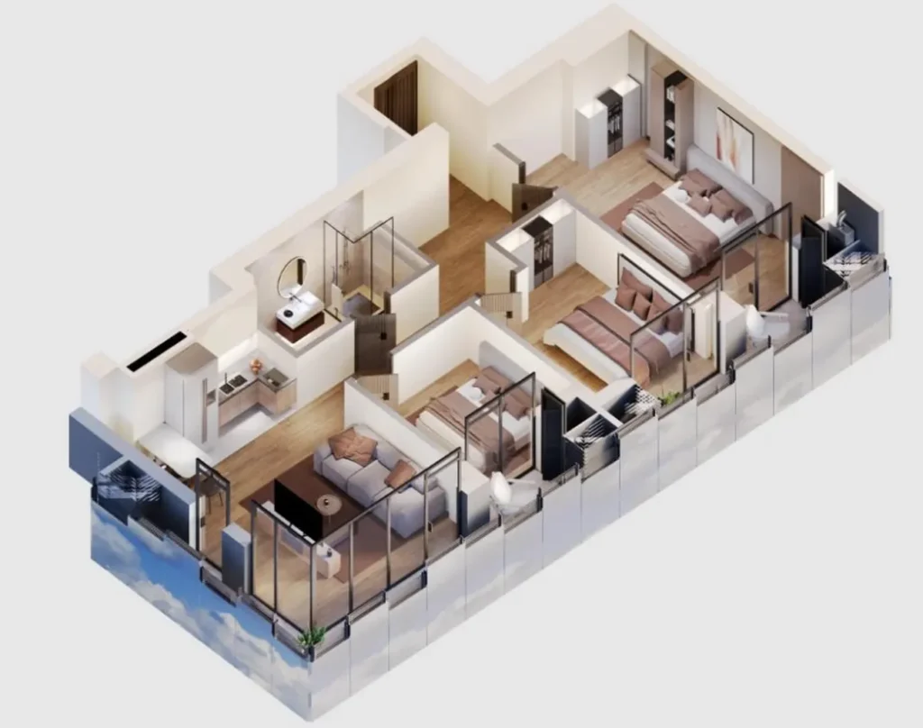 Appartamento familiare di 3 locali da 99,8 m² a