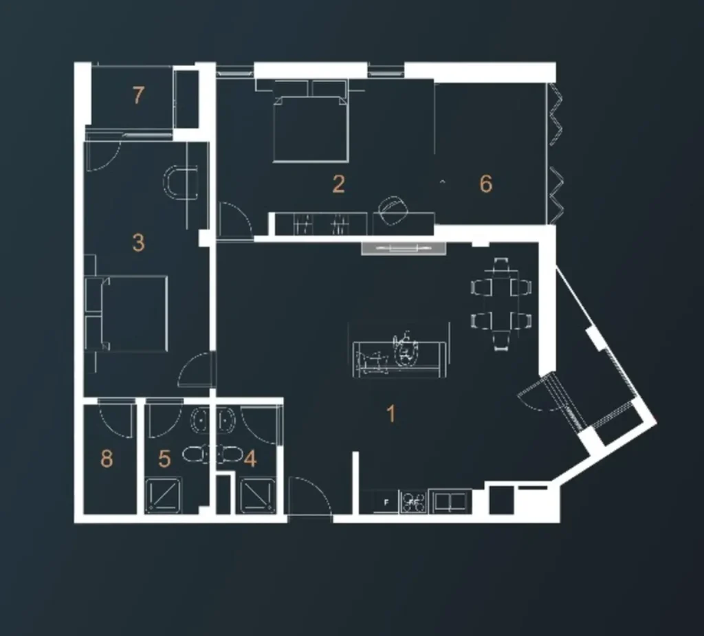 Eine stilvolle Einzimmerwohnung mit Panoramablick, 56,4 m², in