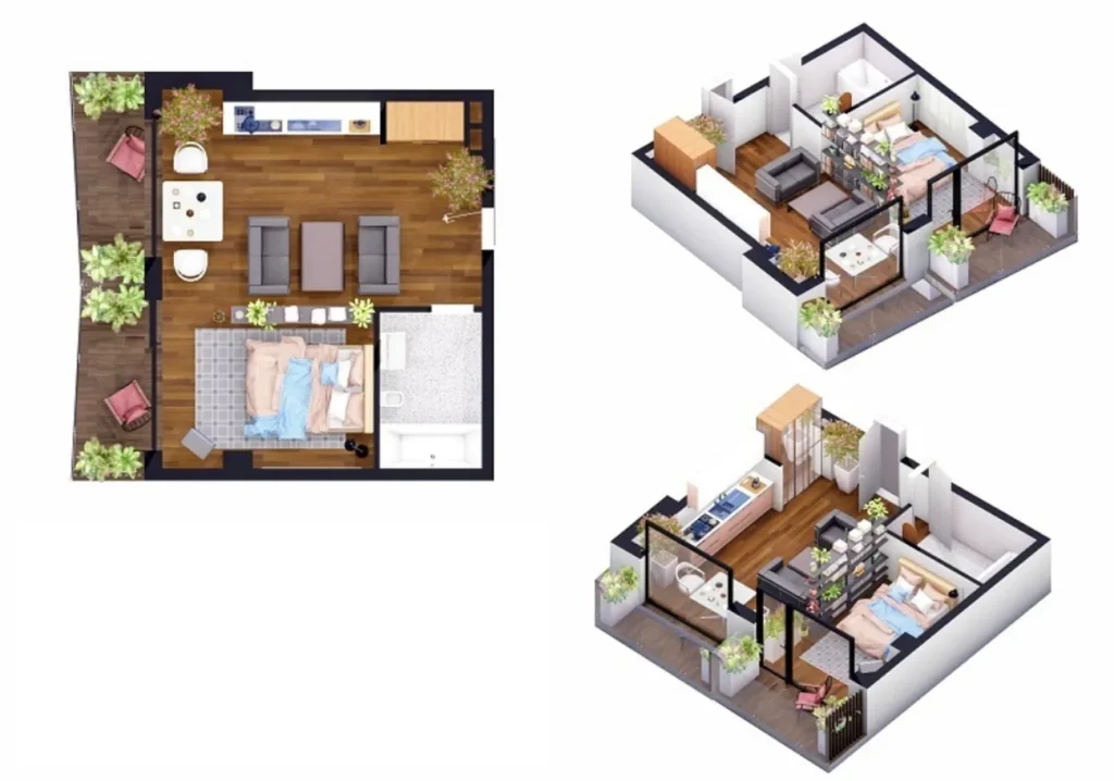 Готовая студия в престижном районе 38 м² в