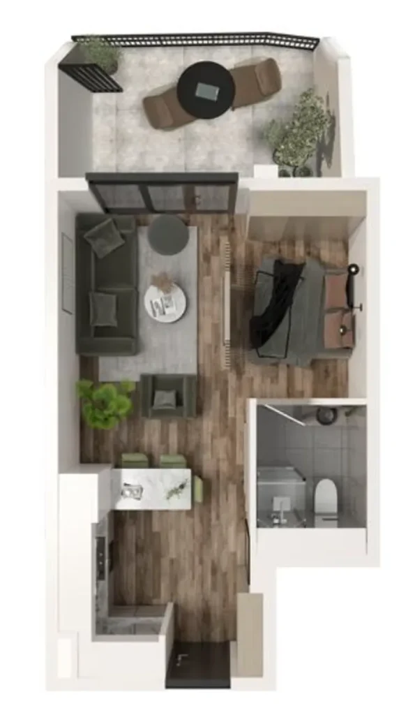 Prostorný třípokojový byt o rozloze 43,1 m² v