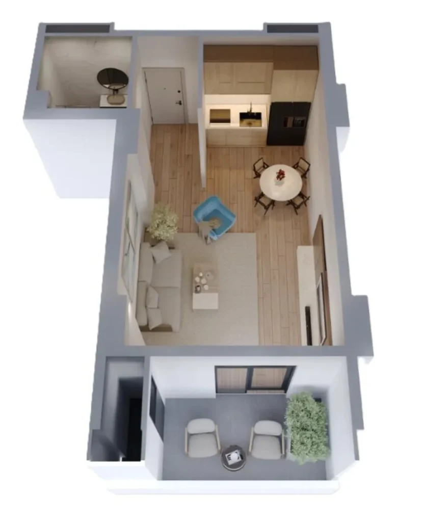 Un studio élégant de 44,3 m² à