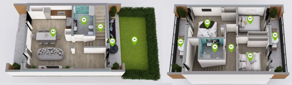 Prostorný řadový dům o rozloze 119 m² s dvěma podlažími v