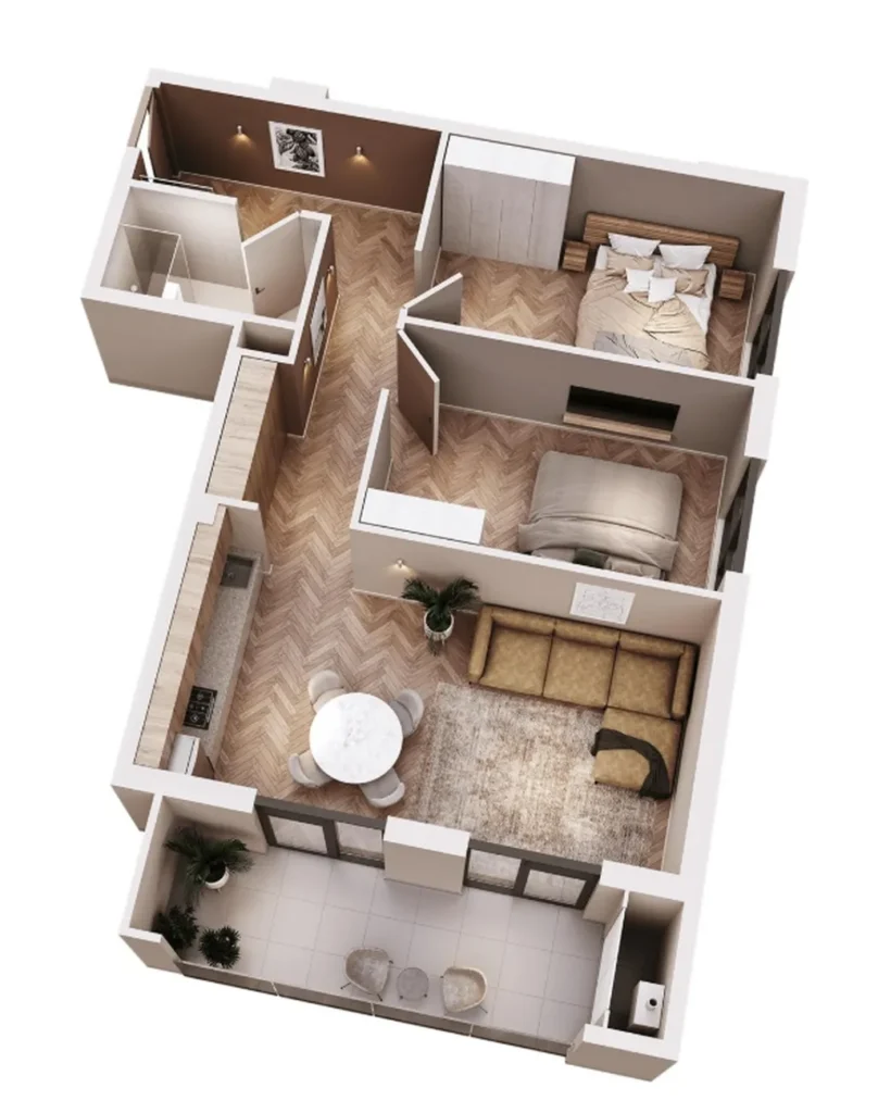 A spacious two-room flat with historic charm, 79.7 m², in
