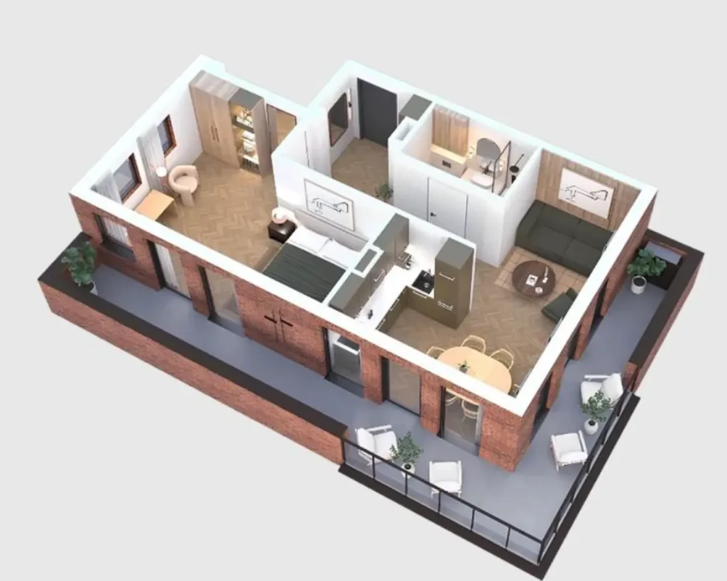 A cosy one-bedroom flat with panoramic views, 76.95 m², in