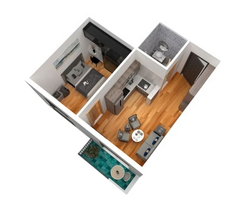 A cosy one-bedroom flat with a view of the city, 32.7 m², in