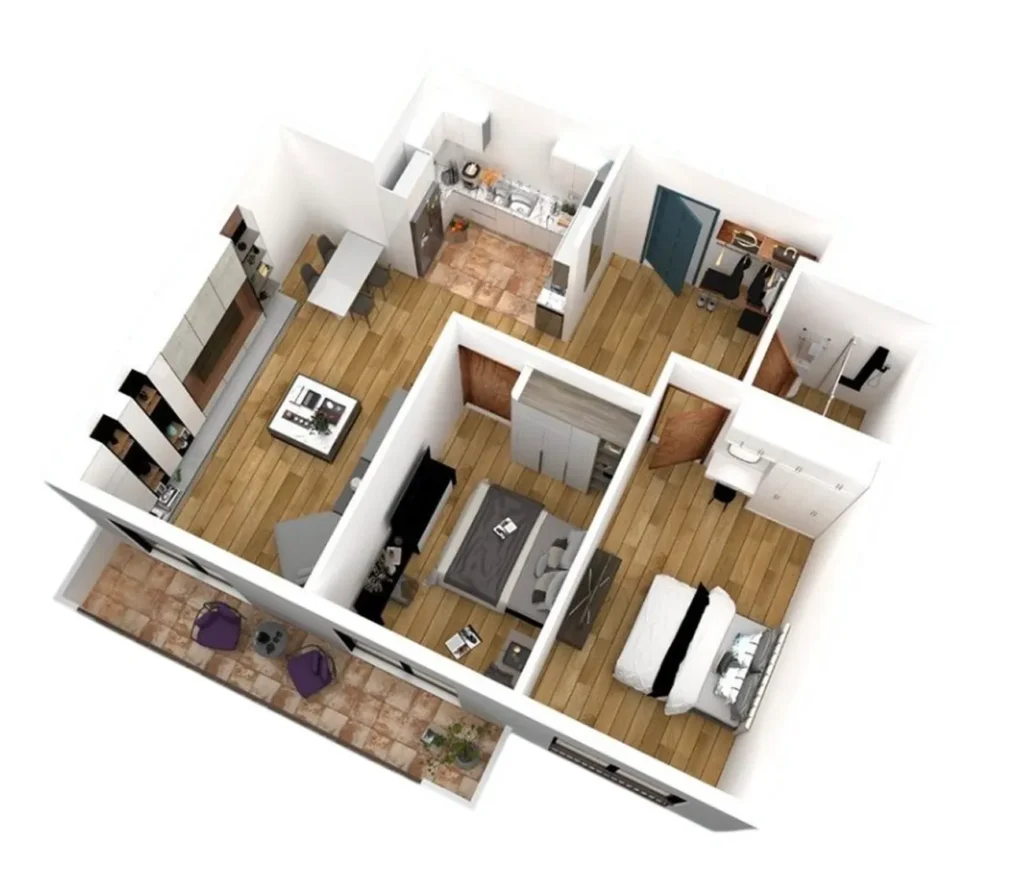 A spacious two-room flat in a leafy neighbourhood, 73.1 m² in