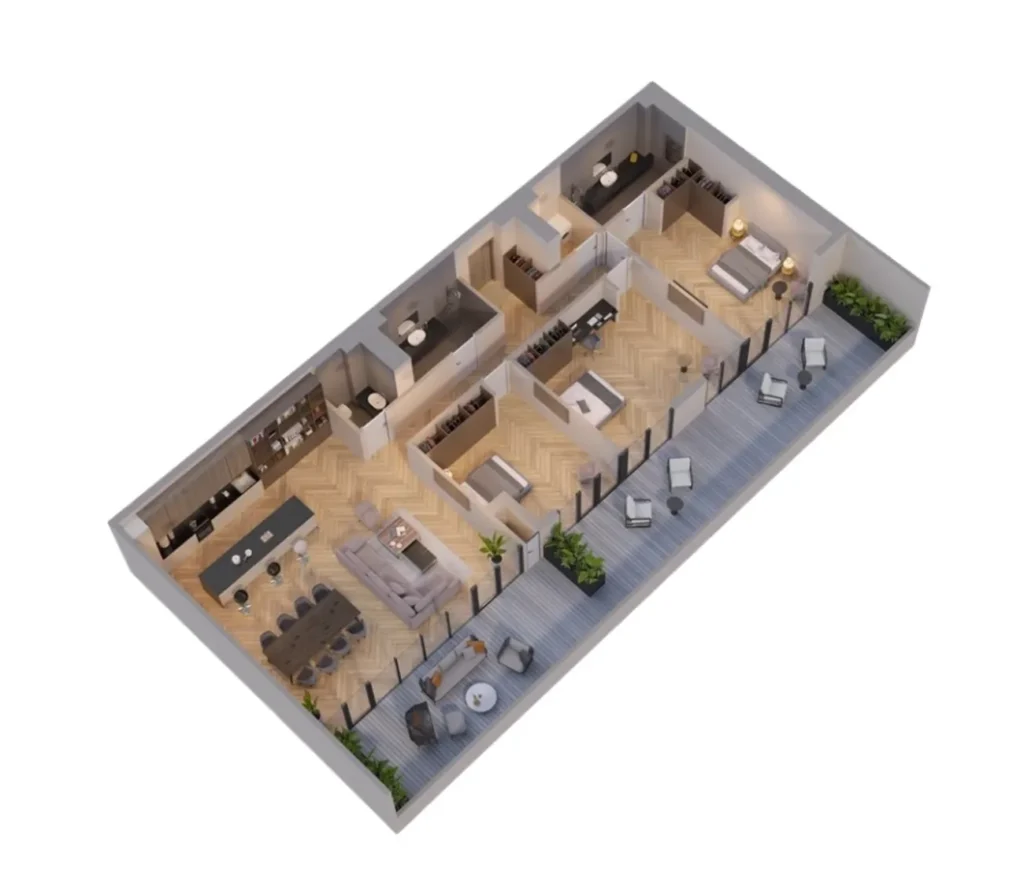 Комфортная двухкомнатная с балконом 239.5 м² в