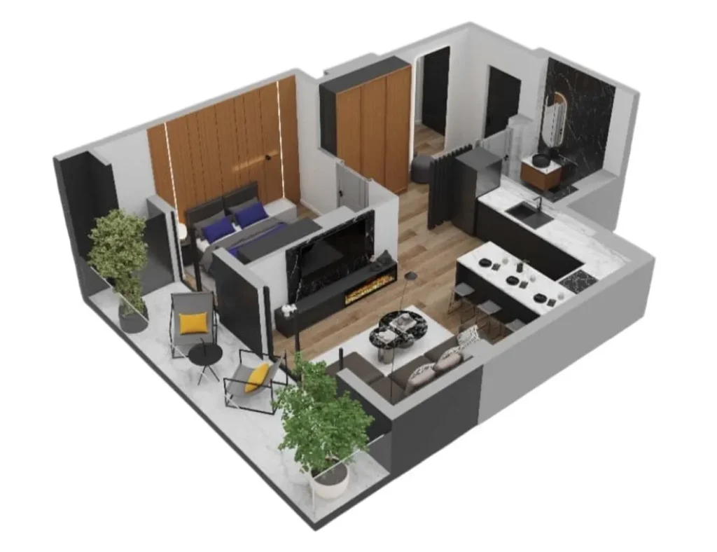 Уютная однушка в зеленом районе 47.6 м² в