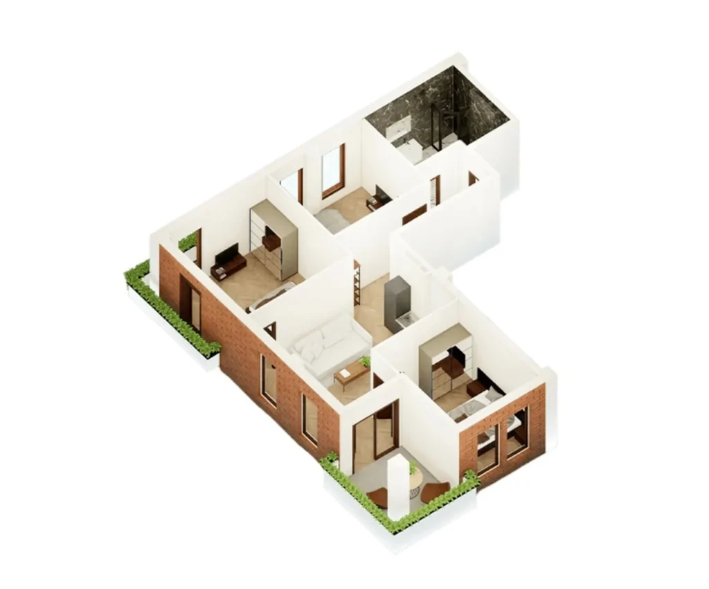 Dreizimmerwohnung mit Panoramablick auf den Garten, 97,8 m², in