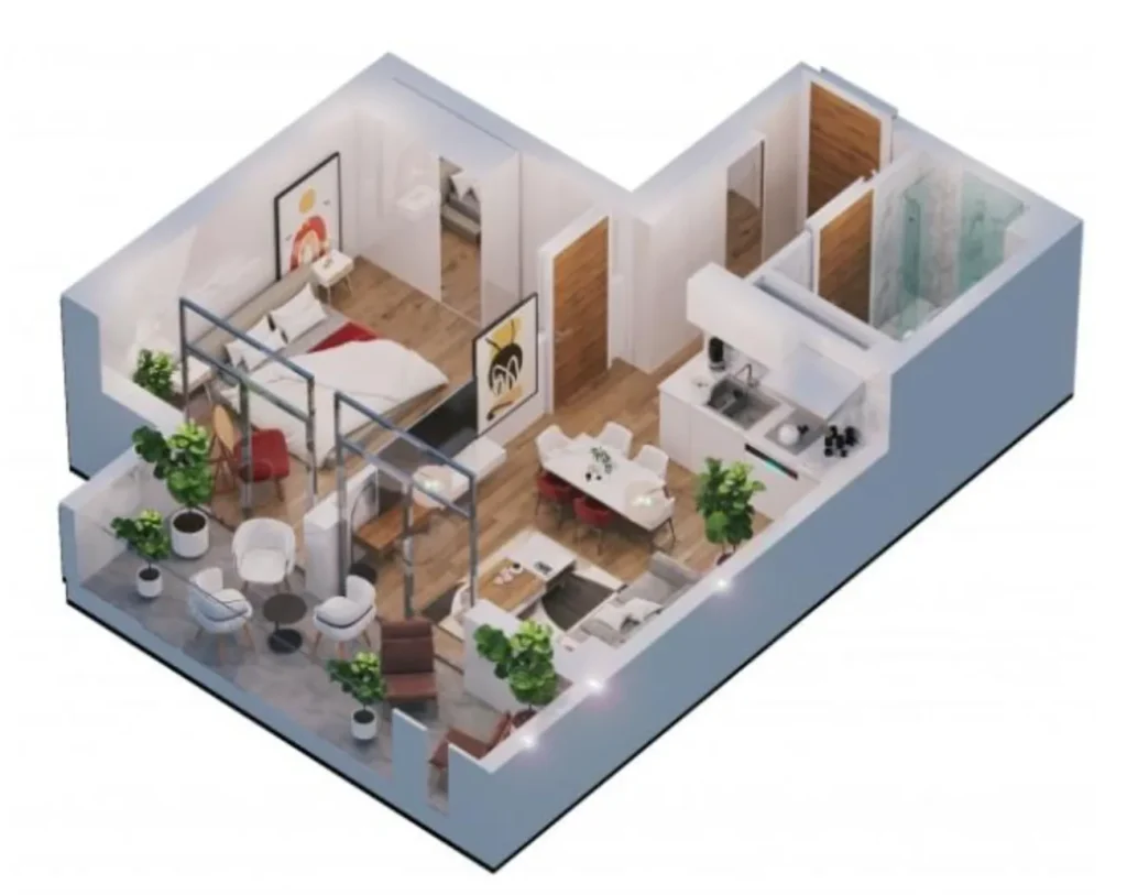 Gemütliche Einzimmerwohnung im grünen Varkiteli, 41,7 m² in