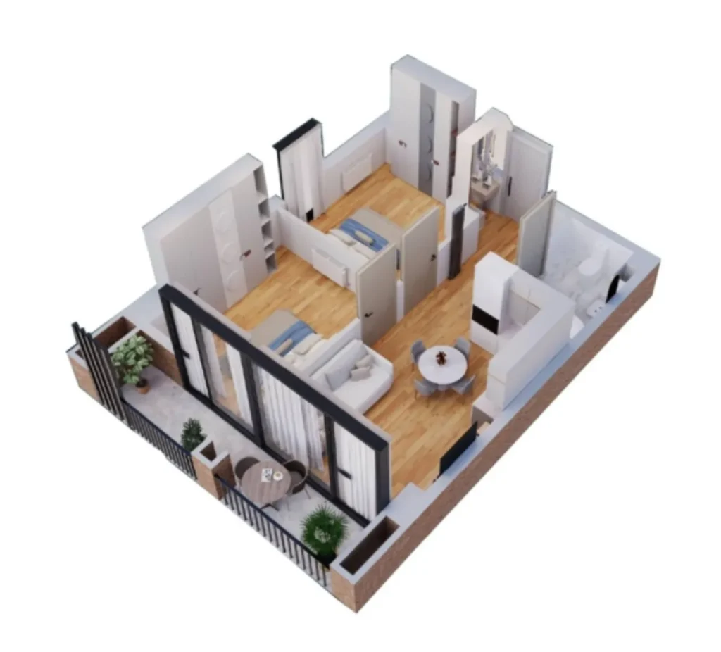 Útulný dvoupokojový byt o rozloze 52 m² u parku v