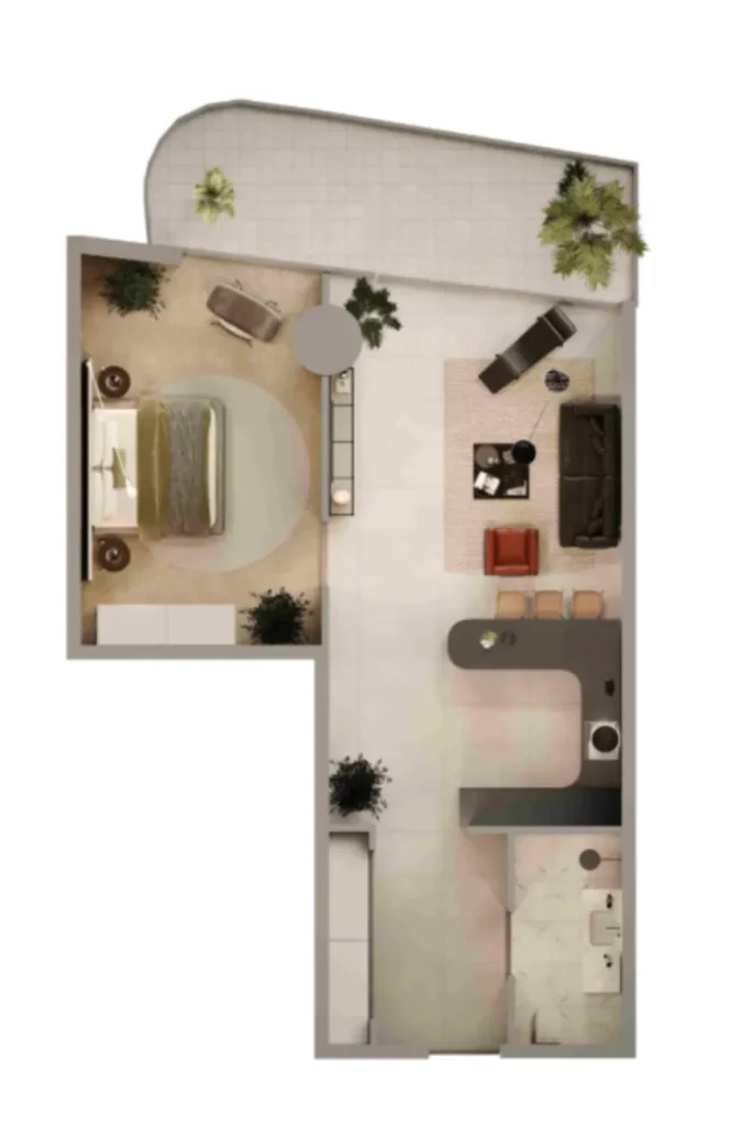 Prostorný jednopokojový byt v centru o rozloze 72,35 m² v