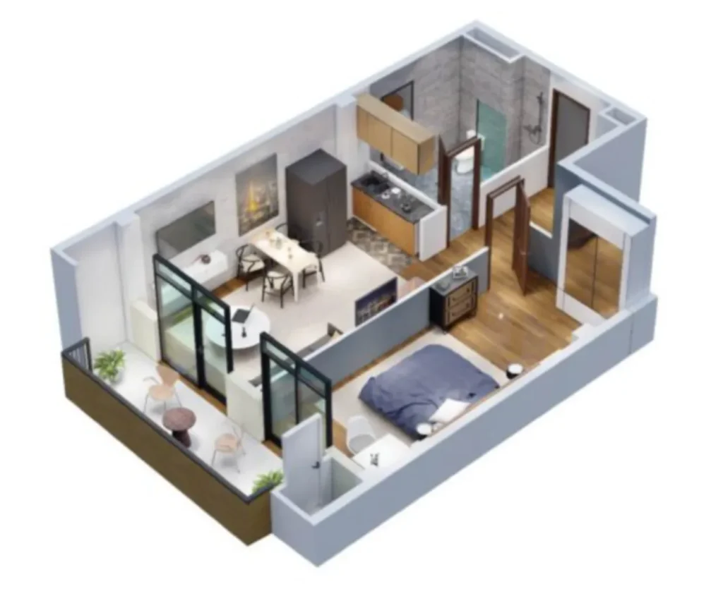 Spazioso monolocale con vista panoramica di 62,4 m² a